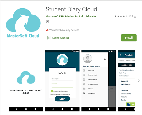 student diary cloud